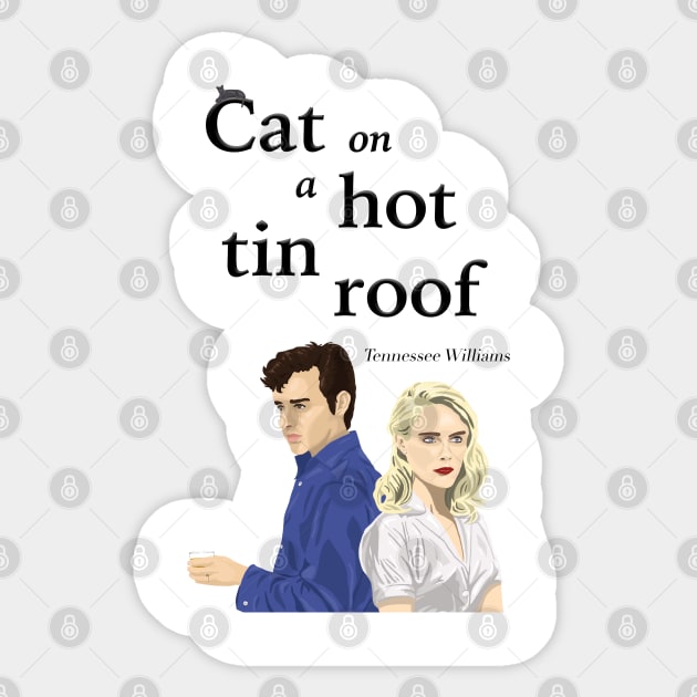 Cat On A Hot Tin Roof Theatre Illustration Sticker by Wayne Brant Images